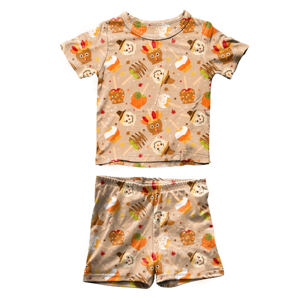 Harvest Candy Fawn Short Sleeve Short Set Bamboo - PRE ORDER