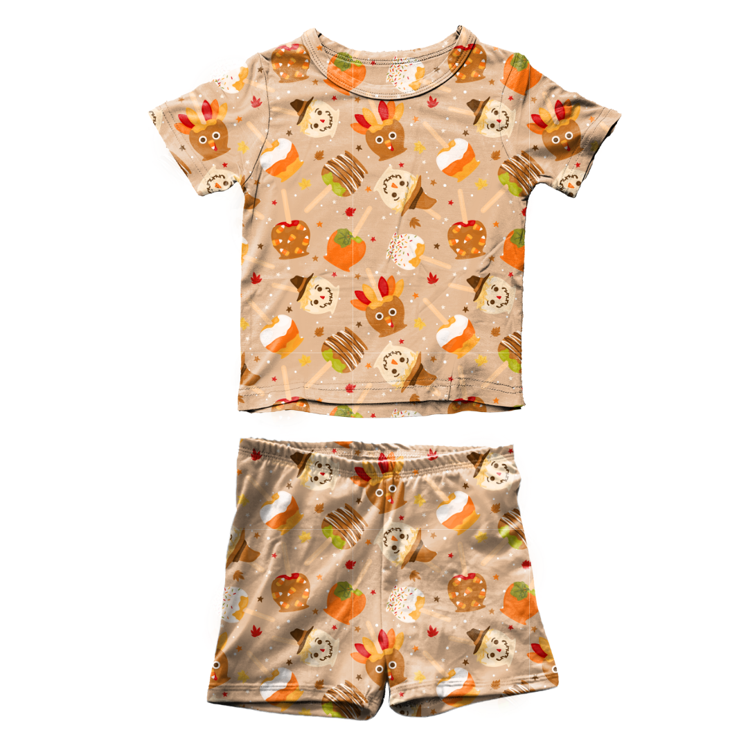 Harvest Candy Fawn Short Sleeve Short Set Bamboo - PRE ORDER