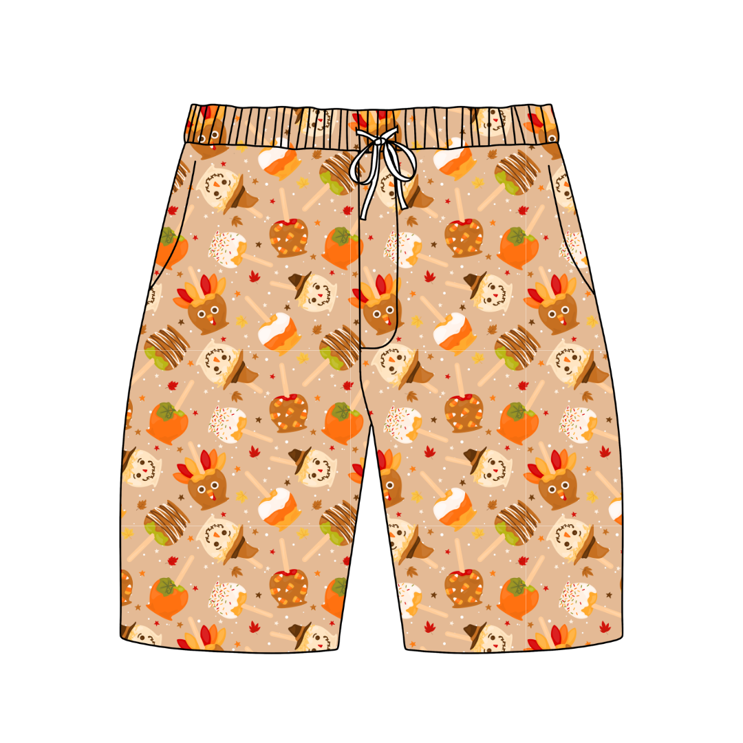 Harvest Candy Chill Extended Length Adult Pajama Bamboo Shorts - Pre Order