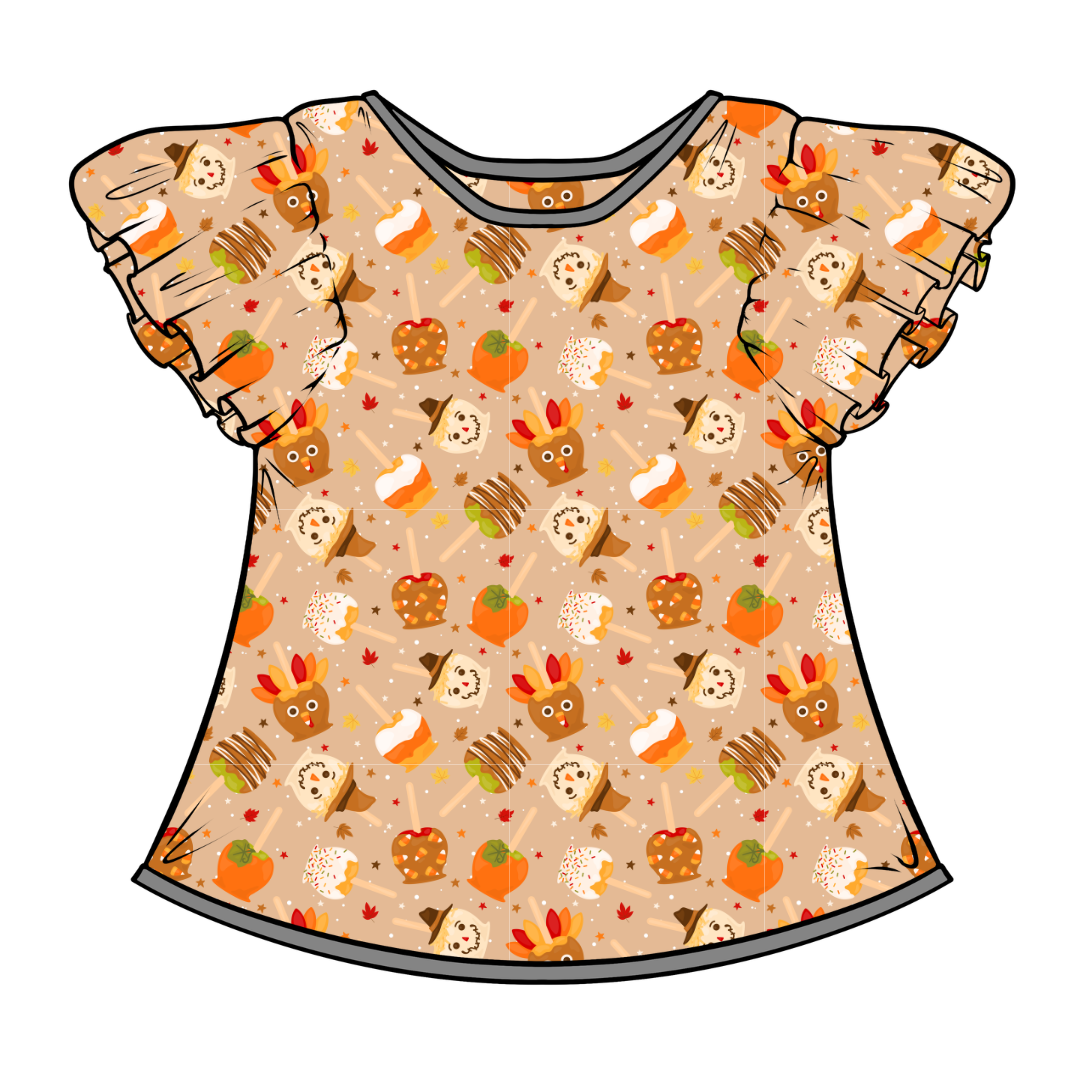 Harvest Candy Moon Short Sleeve Flutter Bamboo Shirt - PRE ORDER