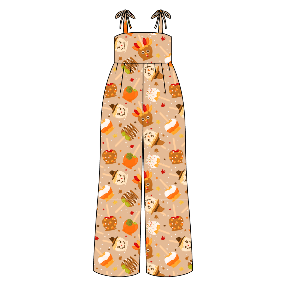 Harvest Candy Rene Adult Shoulder Tie Jumpsuit Bamboo - Pre Order