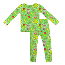 Swamp Bells Slumber Long Sleeve Pajama Pants Set - Bamboo - Pre Order - Christmas Special