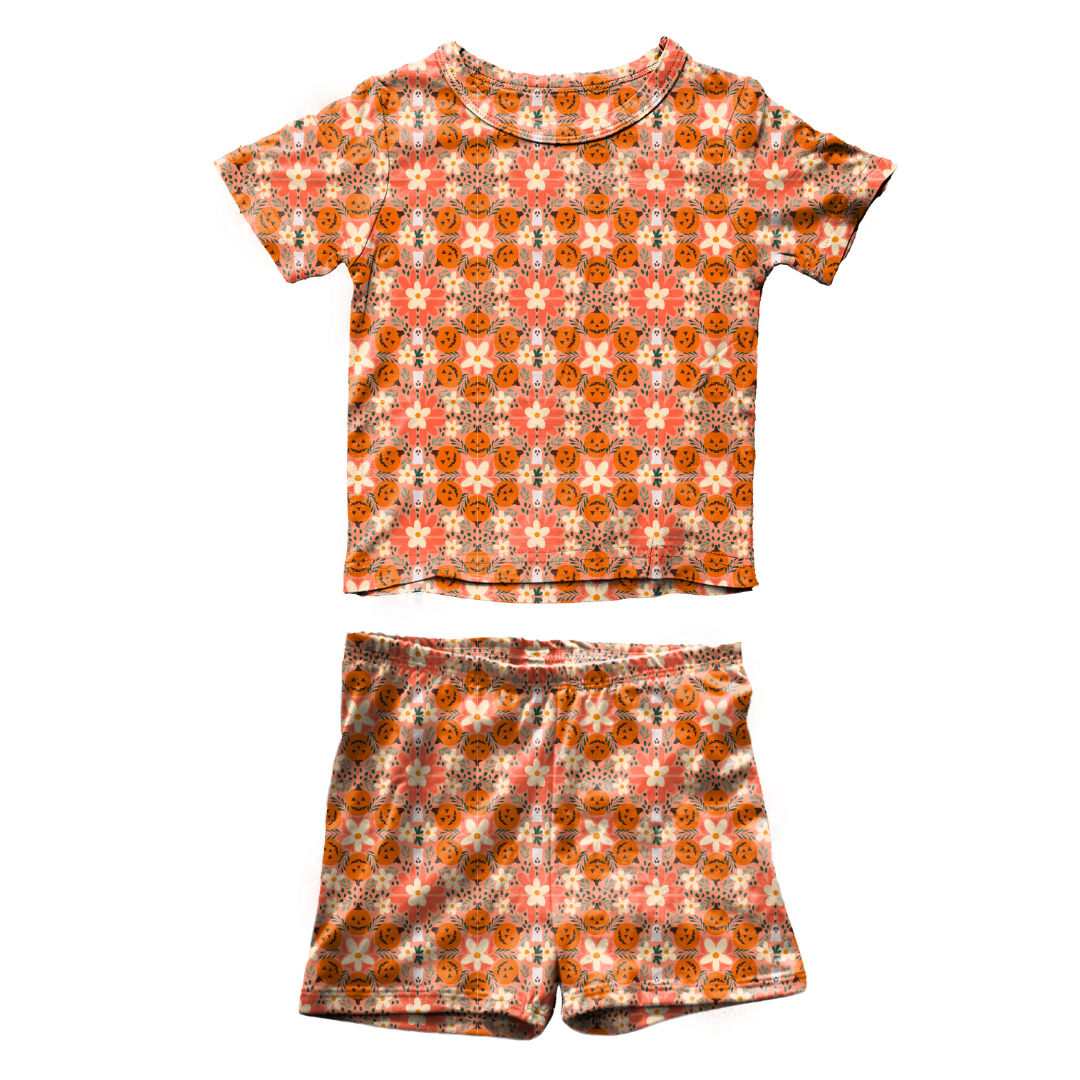 Boho Boo Patch Fawn Short Sleeve Short Set Bamboo - PRE ORDER