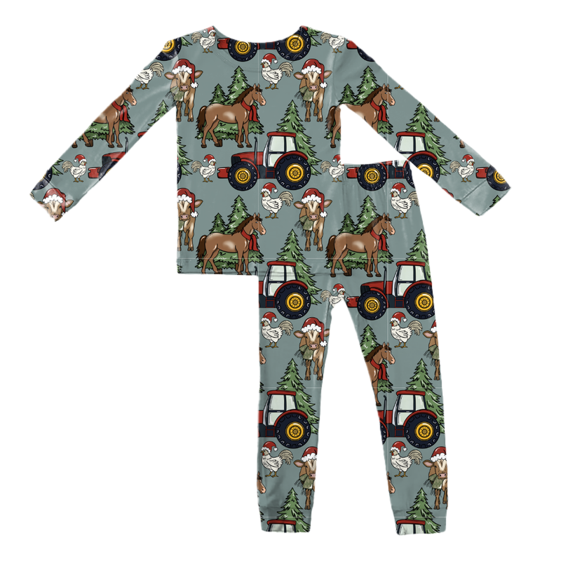 Farmhouse Christmas Slumber Long Sleeve Pajama Pants Set - Knit - Pre Order - Christmas Special