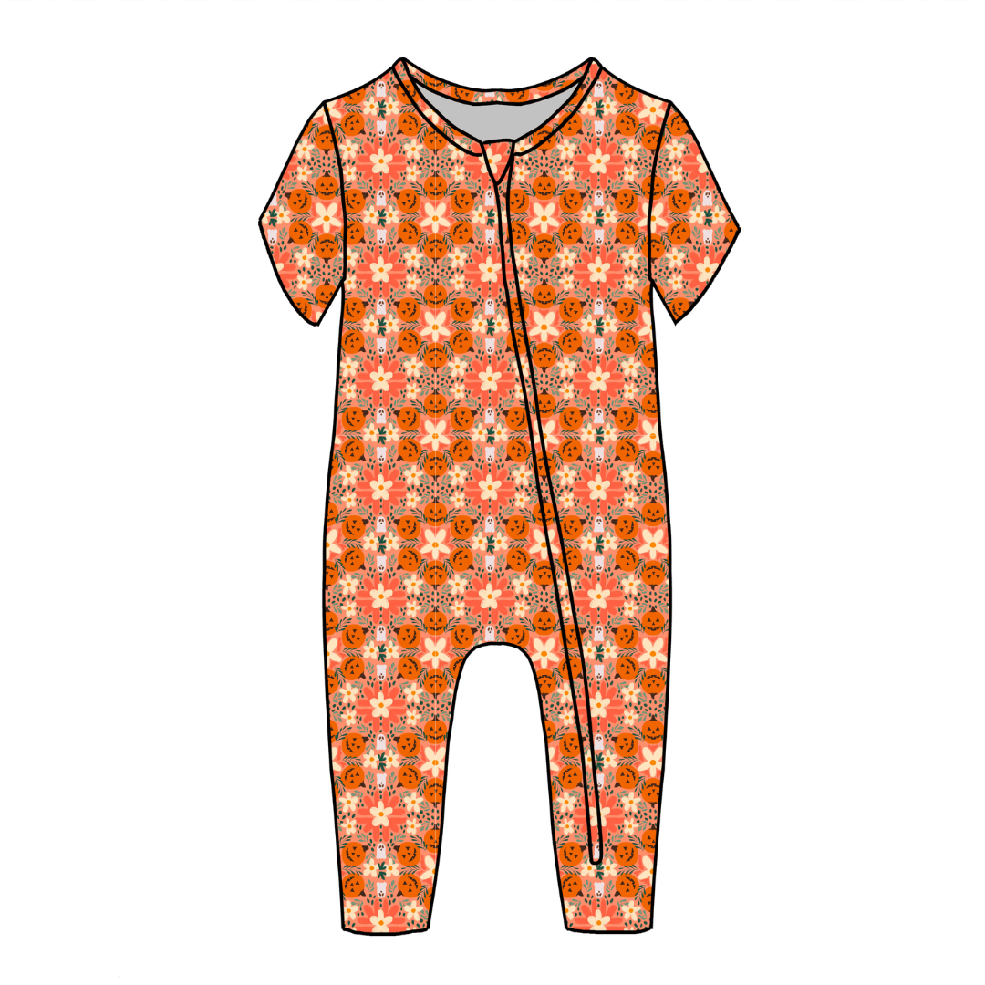 Boho Boo Patch Dandelion Short Sleeve Sleeper Bamboo - PRE ORDER