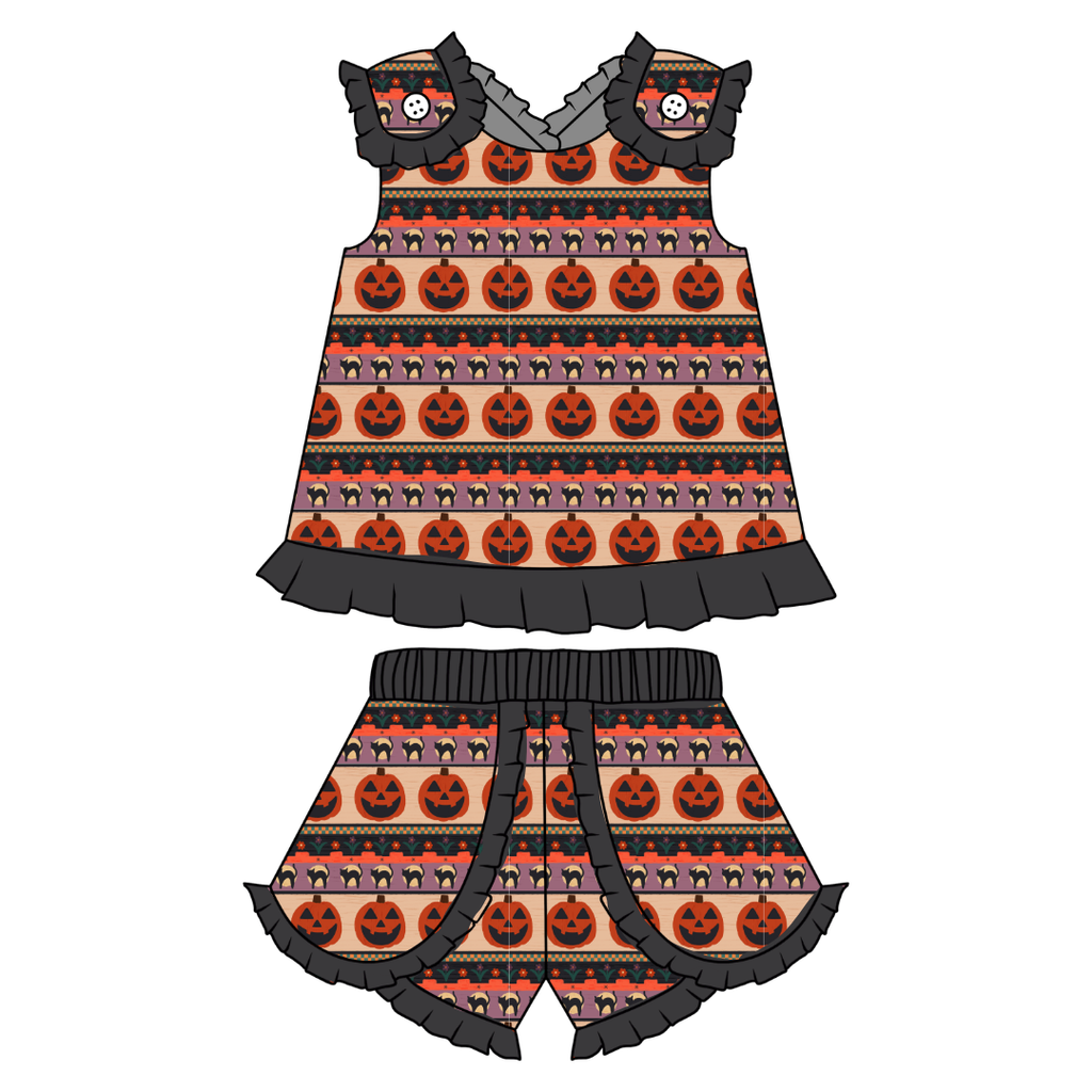Pumpkin Parade - Evie Tulip Short Set Knit - PRE ORDER