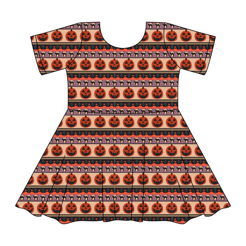 Pumpkin Parade - SIERRA - KNIT TWIRL DRESS - PRE ORDER