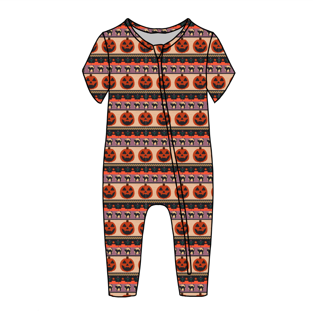 Pumpkin Parade Dandelion Short Sleeve Sleeper Bamboo - PRE ORDER