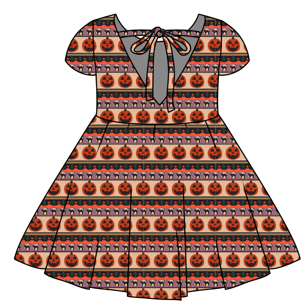 PUMPKIN PARADE - Honey Girl's Twirl Dress Bamboo - PRE ORDER