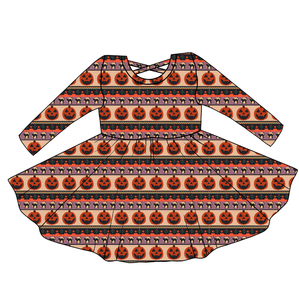 Pumpkin Parade - Violet Cross Back Long Sleeve Knit - PRE ORDER