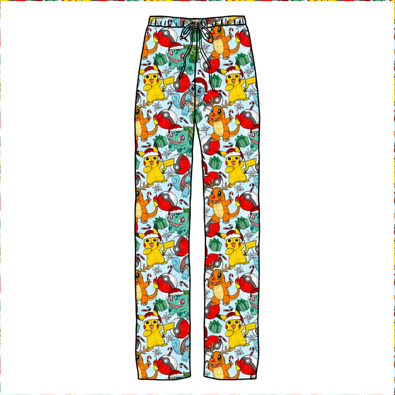 Gotta Catch Christmas Cosmic Adult Relaxed Pants- Bamboo - Pre Order - Christmas Special