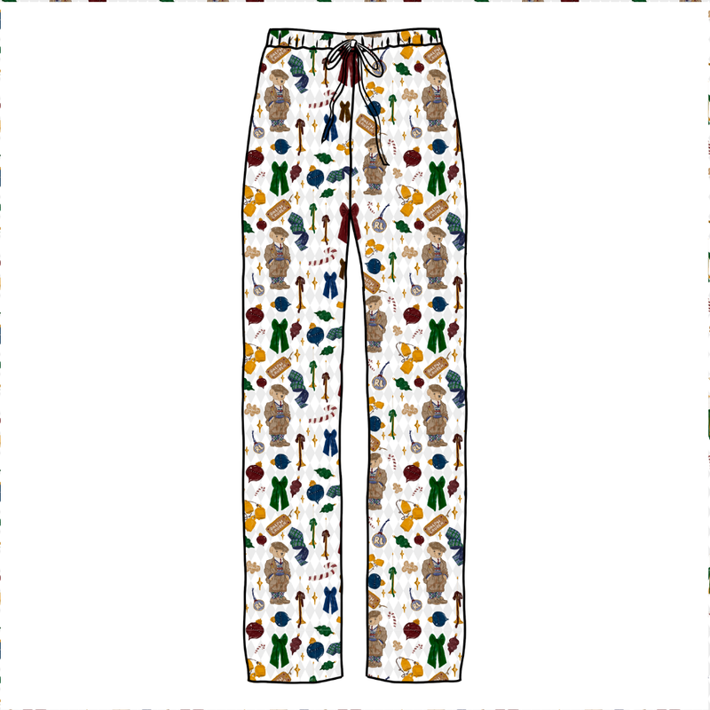 Holly & Plaid Cosmic Adult Relaxed Pants- Bamboo - Pre Order - Christmas Special
