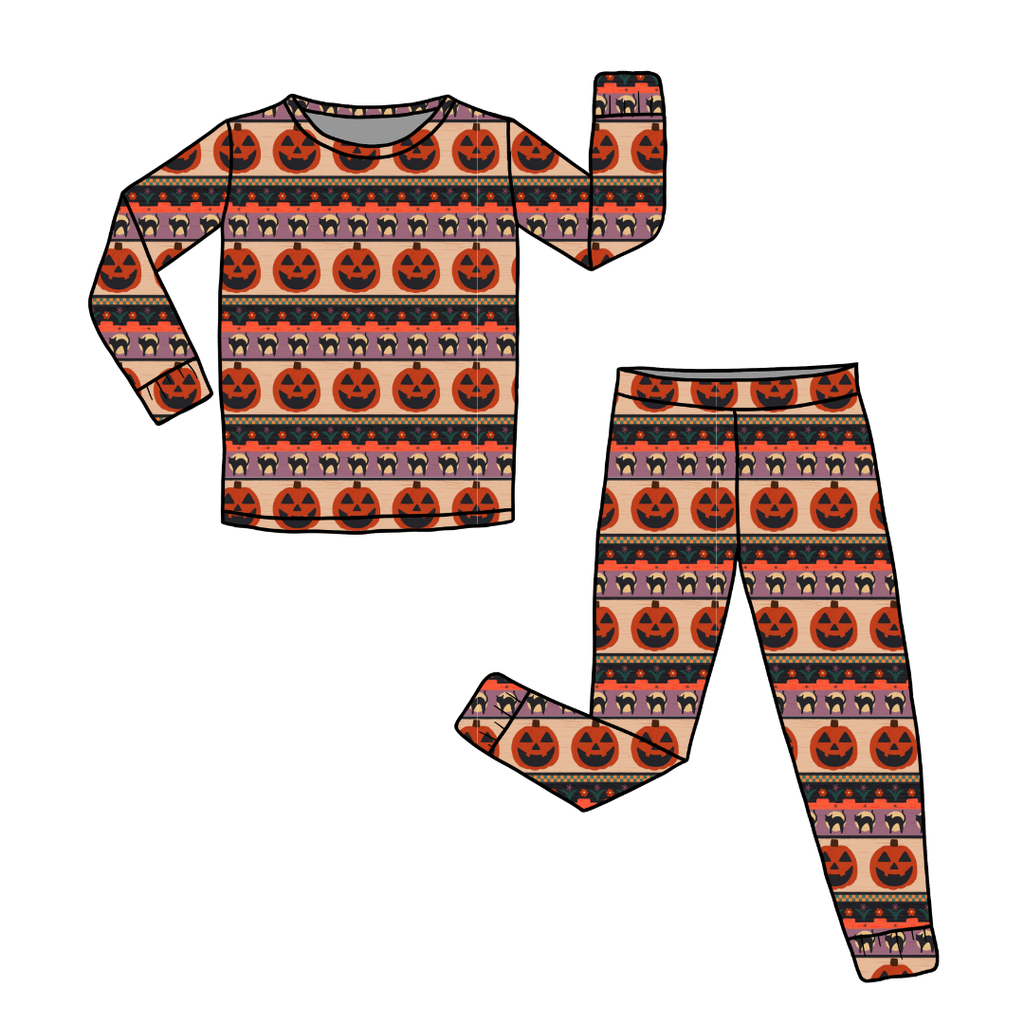 Pumpkin Parade Slumber Bamboo Long Sleeve Pants Set - PRE ORDER