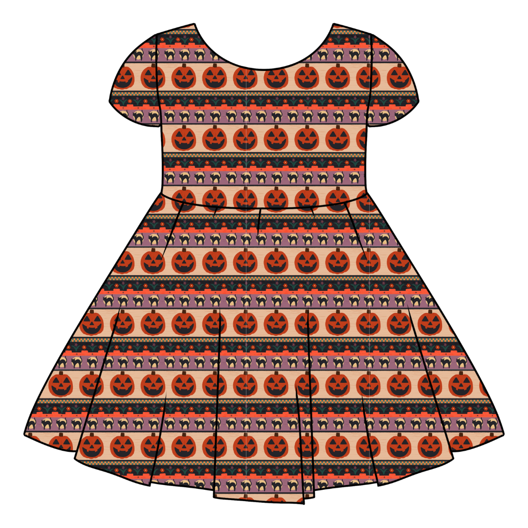 PUMPKIN PARADE - Honey Girl's Twirl Dress Bamboo - PRE ORDER