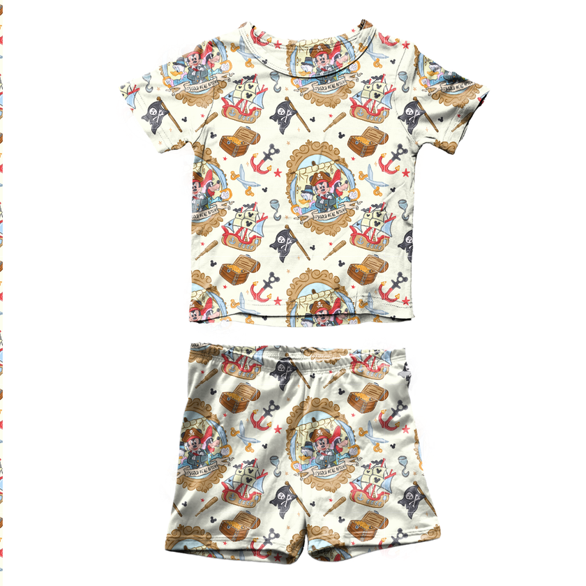Ahoy, Matey! Fawn Short Sleeve Short Set Bamboo - PRE ORDER