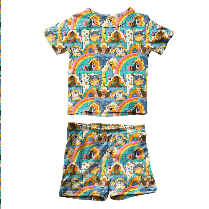Painted Skys Fawn Short Sleeve Short Set Bamboo - PRE ORDER