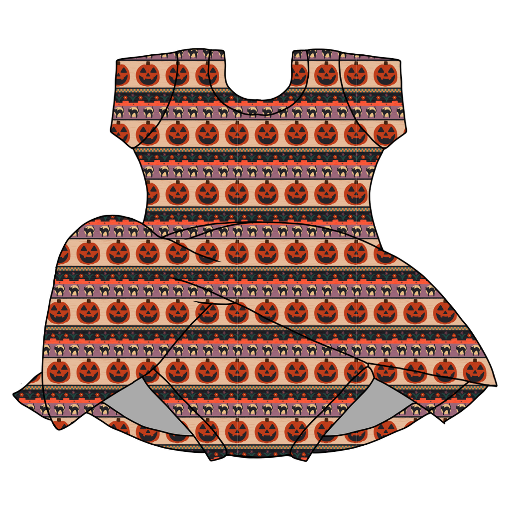 Pumpkin Parade Charming Short Sleeve Skirted Leotard - PRE ORDER