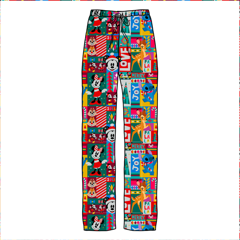 Jolly Patchwork Cosmic Adult Relaxed Pants- Bamboo - Pre Order - Christmas Special