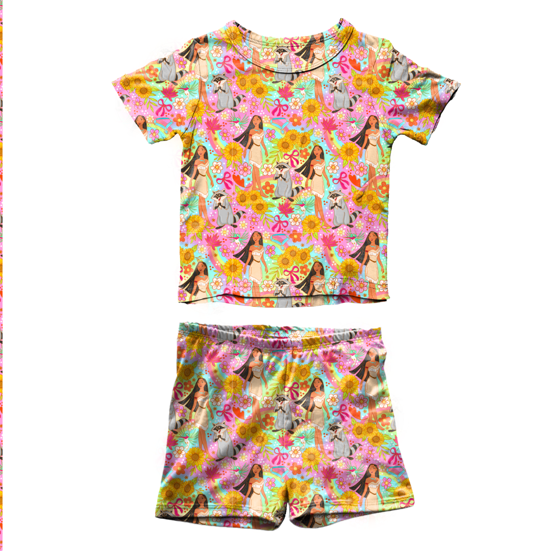 Wild & Free Fawn Short Sleeve Short Set Bamboo - PRE ORDER