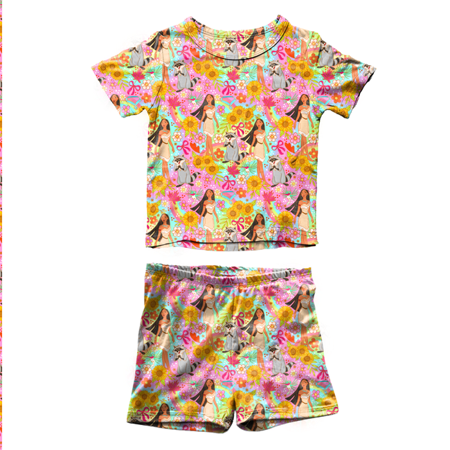 Wild & Free Fawn Short Sleeve Short Set Bamboo - PRE ORDER