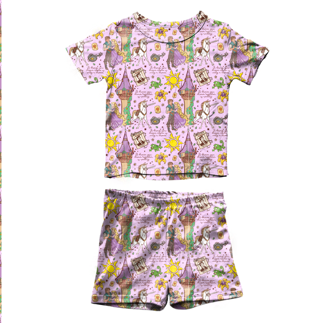 Floating Lights Fawn Short Sleeve Short Set Bamboo - PRE ORDER