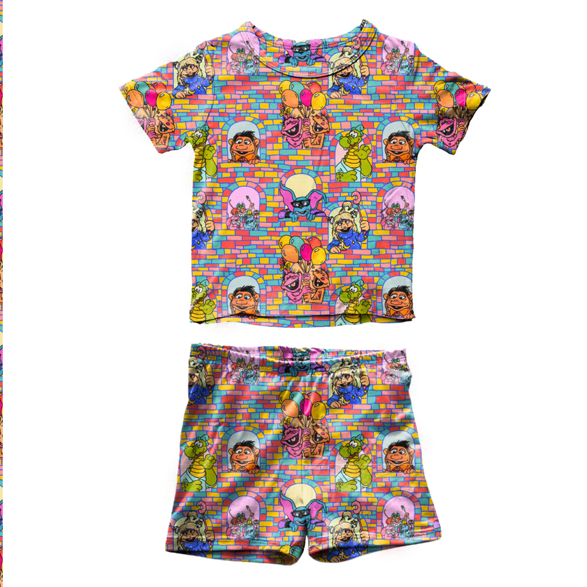 Sunny Side Friends Fawn Short Sleeve Short Set Bamboo - PRE ORDER