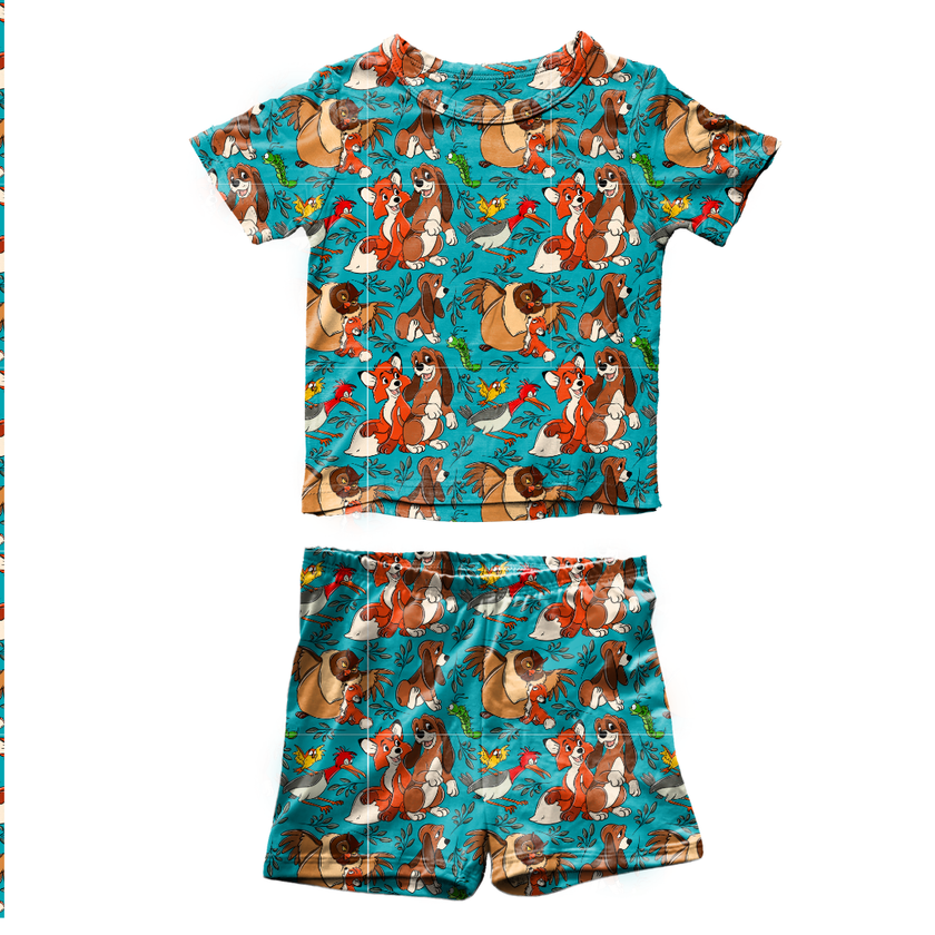 Friends Forever Fawn Short Sleeve Short Set Bamboo - PRE ORDER