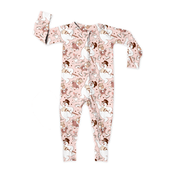 Jolly Snowman - Pink Dreamland Long Sleeve Double Way Sleeper - Bamboo - Pre Order - Christmas Special