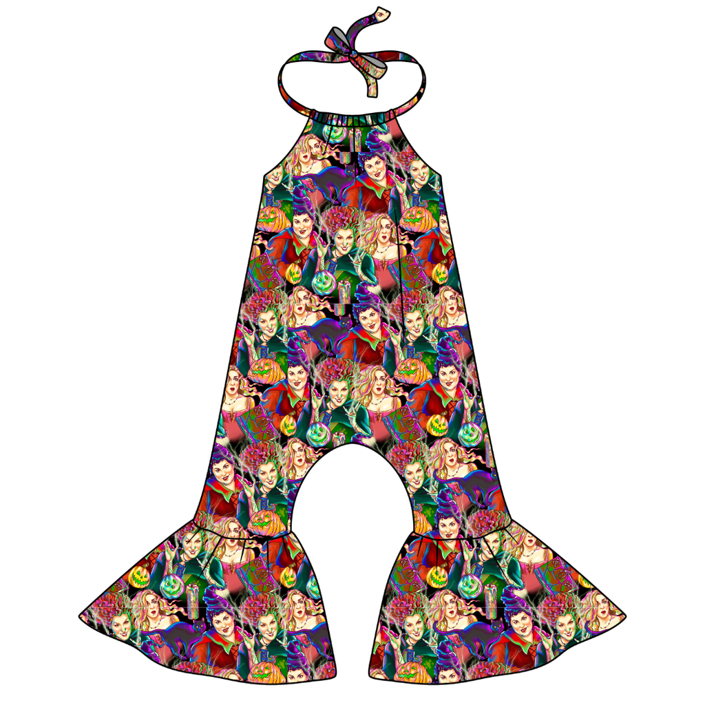 Sistahs - Stardust Bellbottom Halter Romper Knit - PRE ORDER