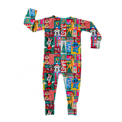 Jolly Patchwork Dreamland Long Sleeve Double Way Sleeper - Bamboo - Pre Order - Christmas Special