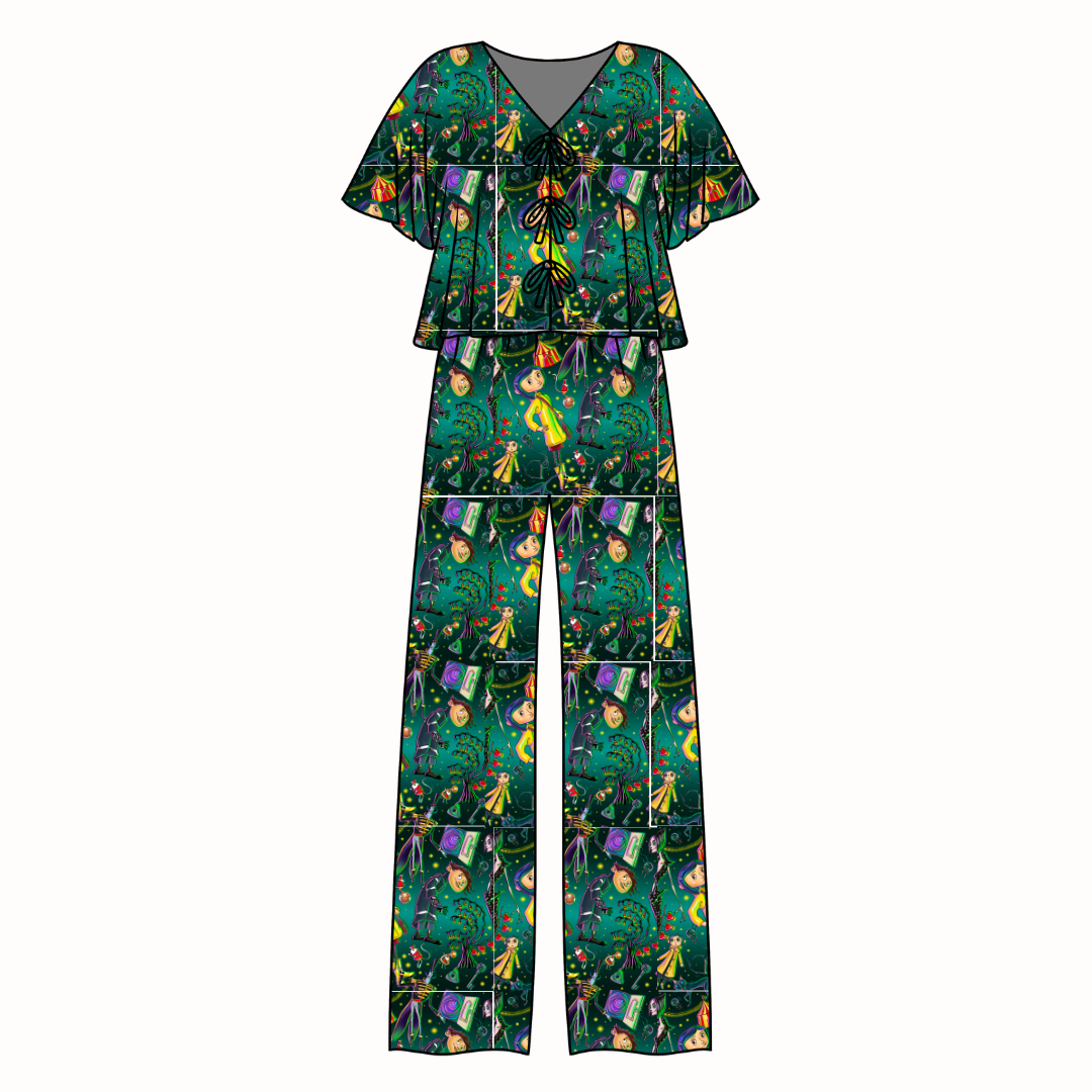 Button Eyes - Lollipop Women's Front Tie Set Bamboo - Pre Order