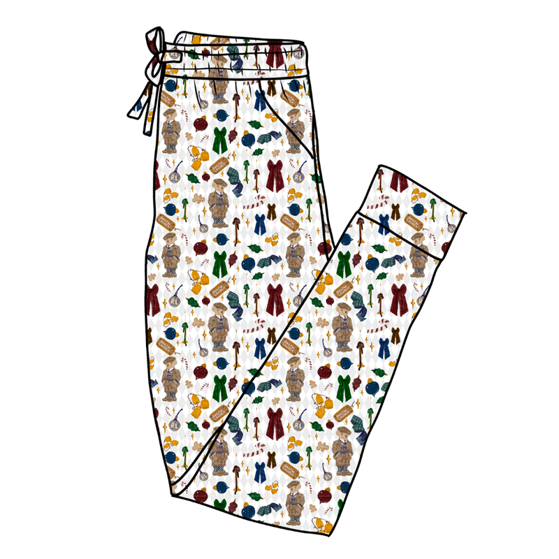 Holly & Plaid Daze Adult Joggers - Bamboo - Pre Order - Christmas Special