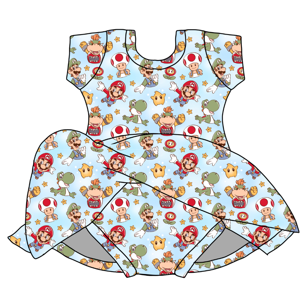 Dino Might - Chic Short sleeve Skirted Leotard Knit - PRE ORDER