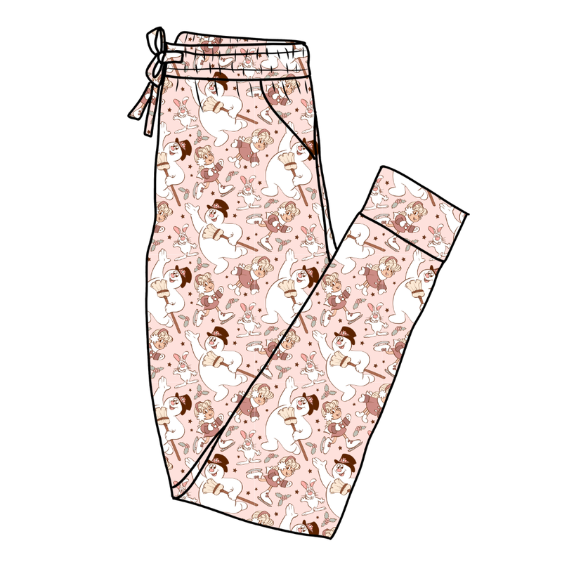 Jolly Snowman - Pink Daze Adult Joggers - Bamboo - Pre Order - Christmas Special