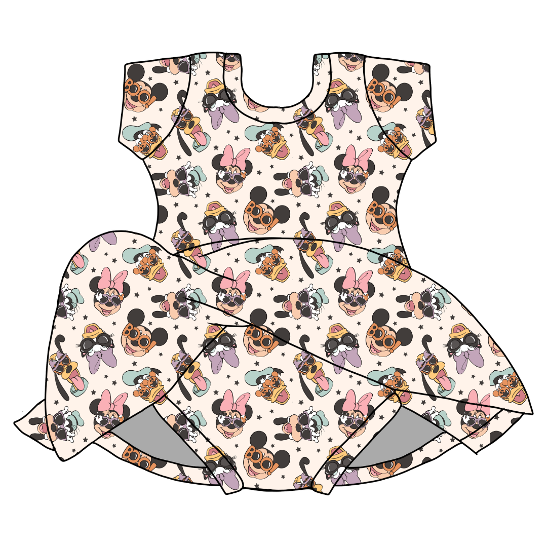 Spooky Cute Crew - Chic Short sleeve Skirted Leotard Knit - PRE ORDER
