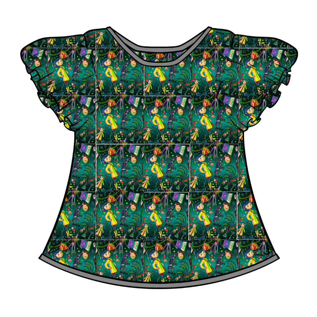 Button Eyes Moon Short Sleeve Flutter Bamboo Shirt - PRE ORDER