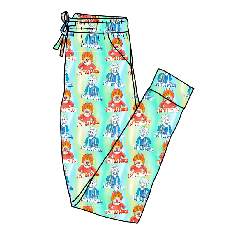 Too Much Christmas Daze Adult Joggers - Bamboo - Pre Order - Christmas Special