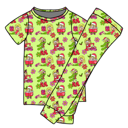 Merry Girl Era Cozy Short Sleeve Pajama Pants Set - Bamboo - Pre Order - Christmas Special