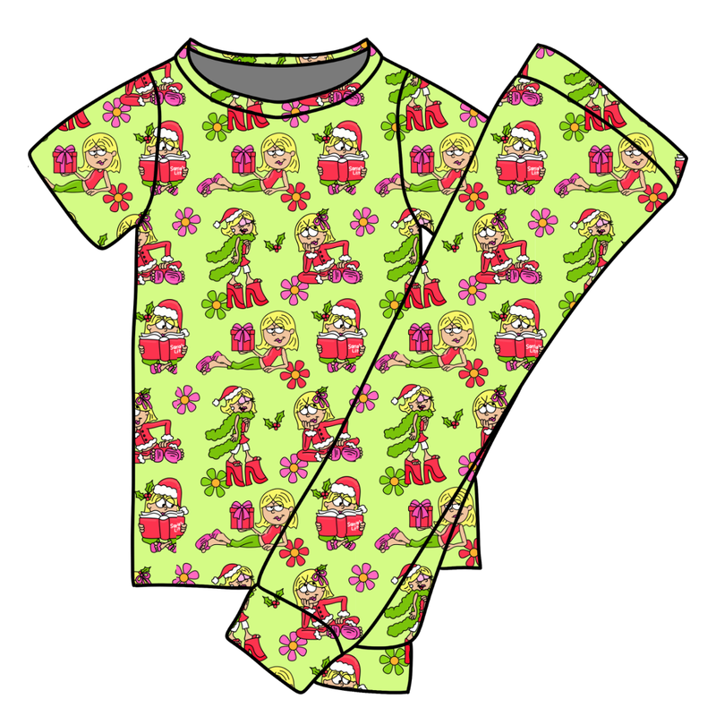 Merry Girl Era Cozy Short Sleeve Pajama Pants Set - Bamboo - Pre Order - Christmas Special