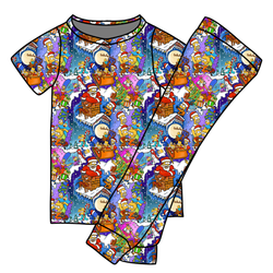 D oh Holy Night Cozy Short Sleeve Pajama Pants Set - Bamboo - Pre Order - Christmas Special