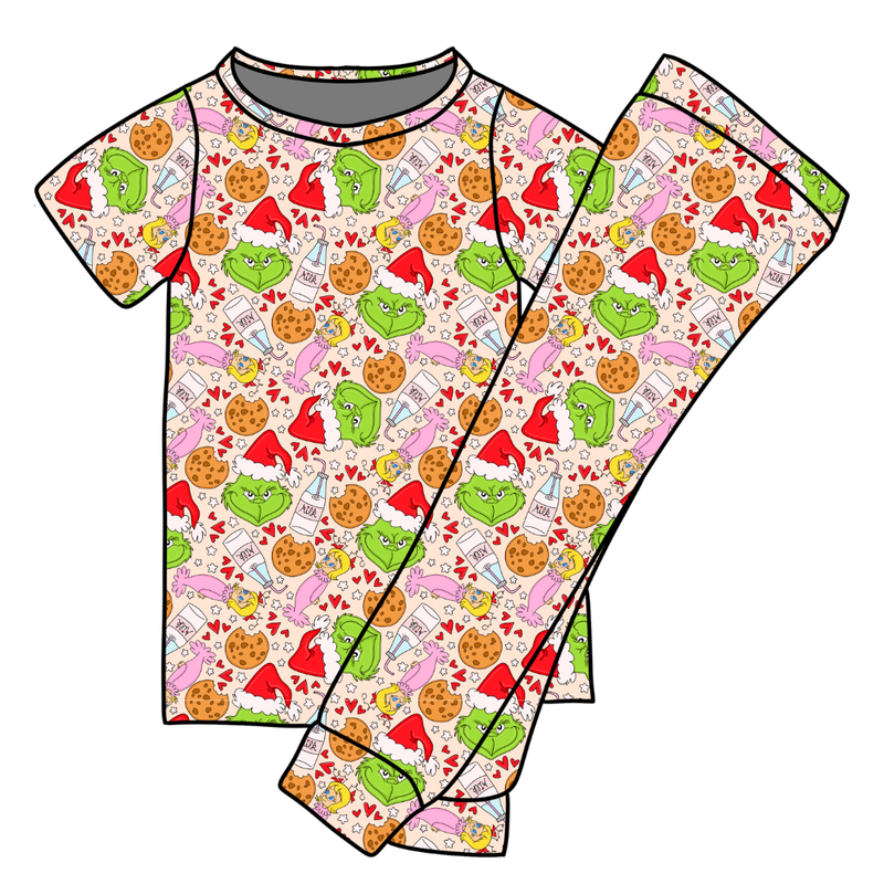Heart of Whoo Ville Cozy Short Sleeve Pajama Pants Set - Bamboo - Pre Order - Christmas Special