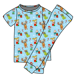 Holiday Parade Cozy Short Sleeve Pajama Pants Set - Bamboo - Pre Order - Christmas Special