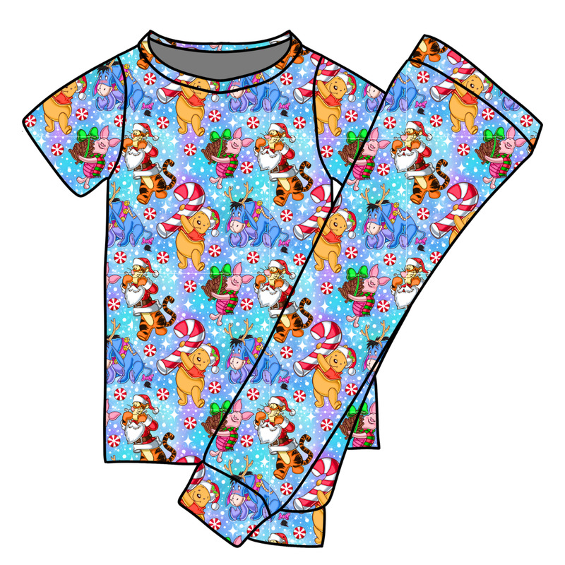 Holiday Hunny Cozy Short Sleeve Pajama Pants Set - Bamboo - Pre Order - Christmas Special