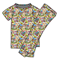 Paws & Claus Cozy Short Sleeve Pajama Pants Set - Bamboo - Pre Order - Christmas Special