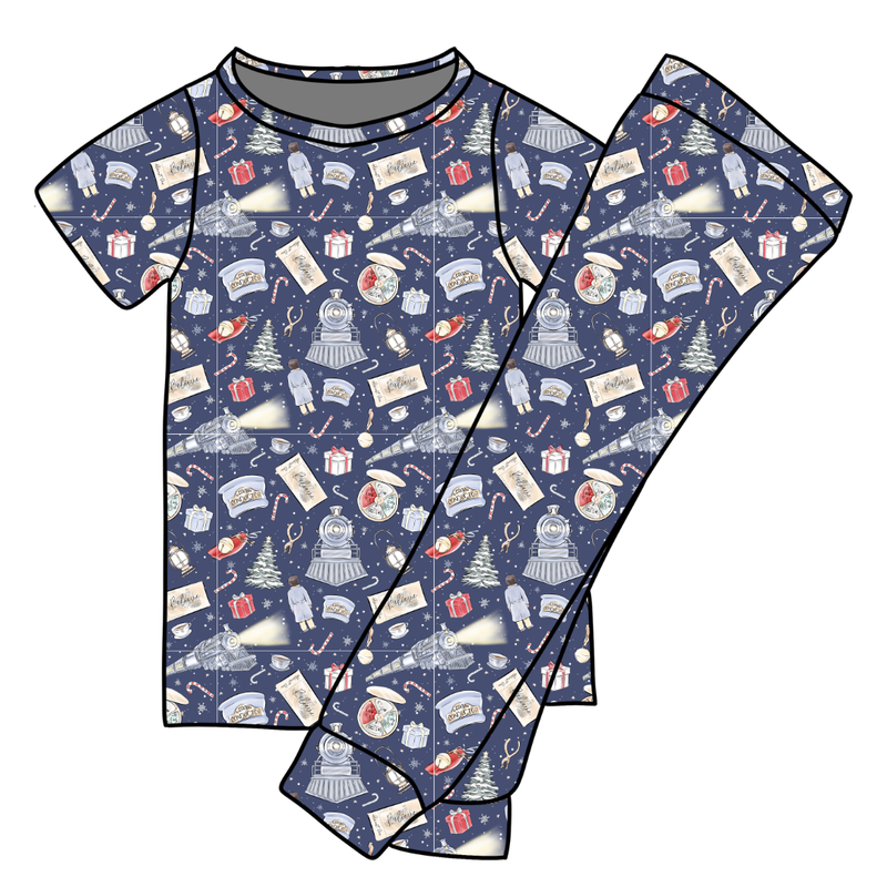 Believe Cozy Short Sleeve Pajama Pants Set - Knit - Pre Order - Christmas Special