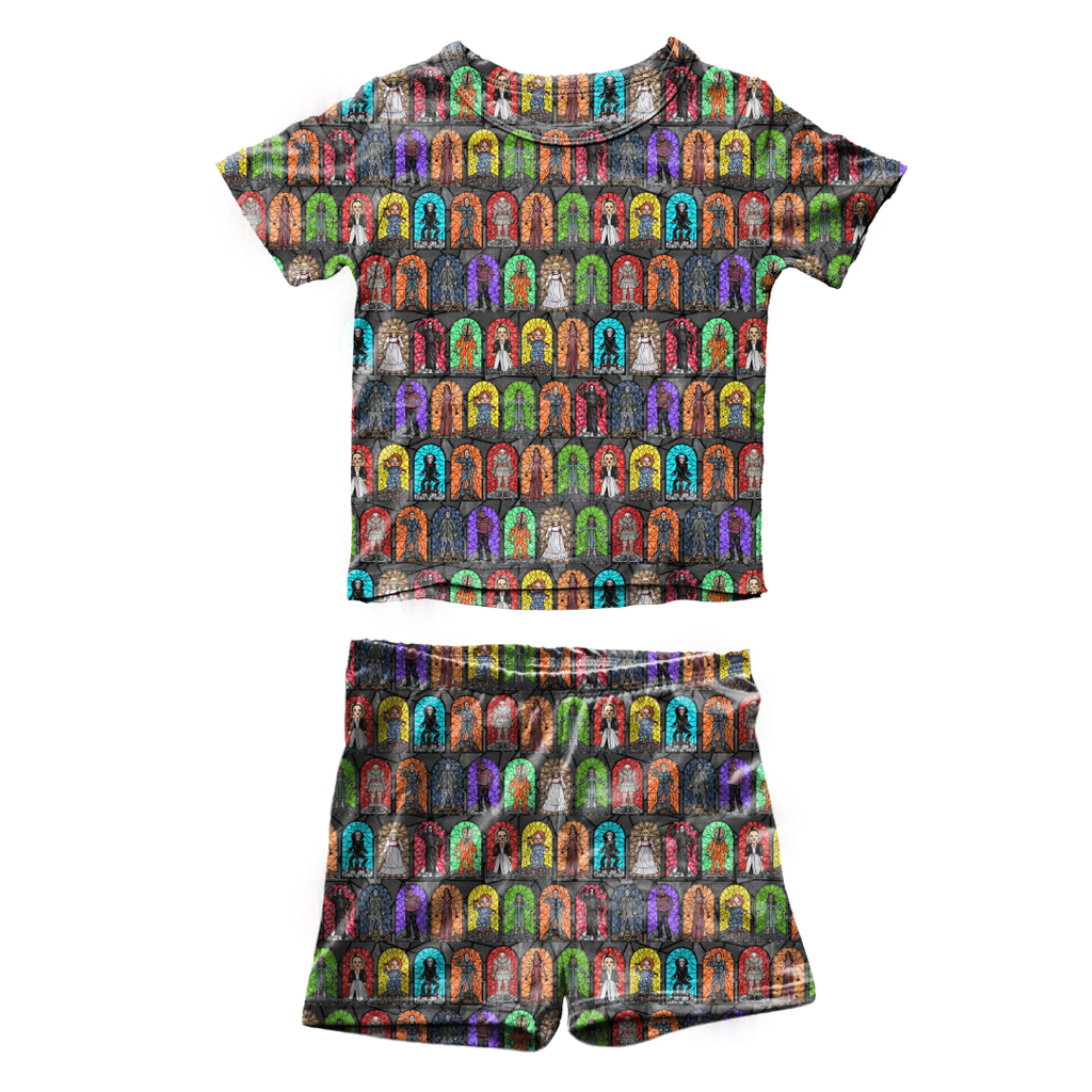 Broken Glass Fawn Short Sleeve Short Set Bamboo - PRE ORDER