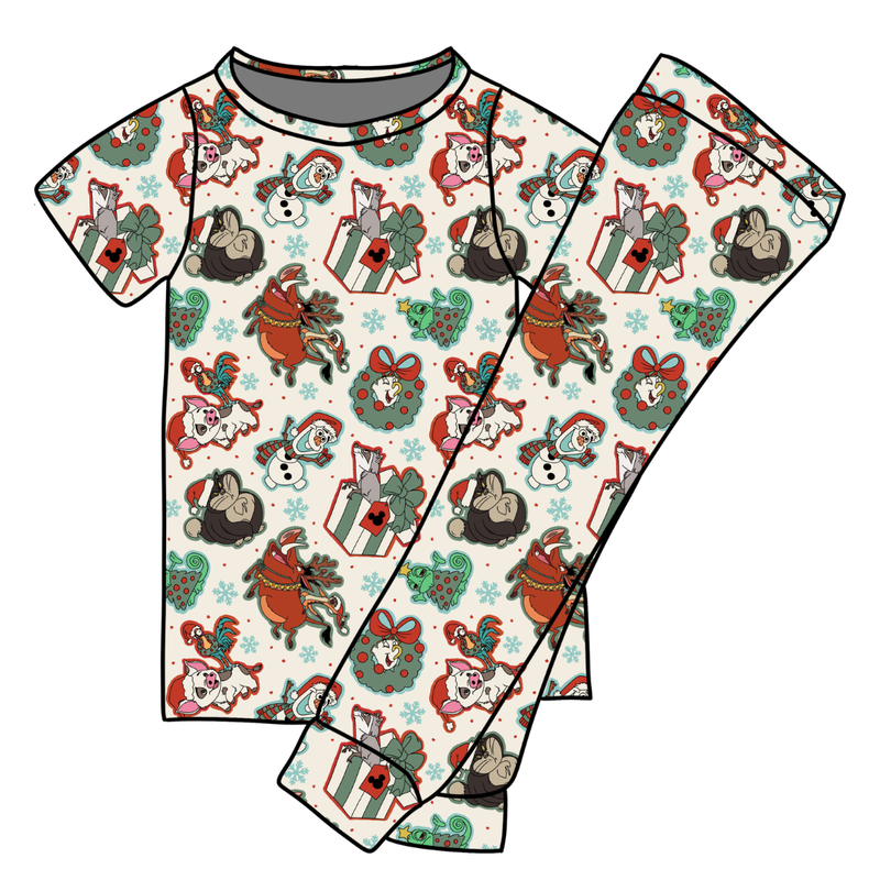 Christmas Sidekicks Cozy Short Sleeve Pajama Pants Set - Knit - Pre Order - Christmas Special