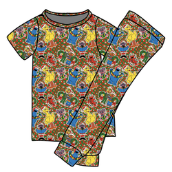 Merry Street Friends Cozy Short Sleeve Pajama Pants Set - Bamboo - Pre Order - Christmas Special