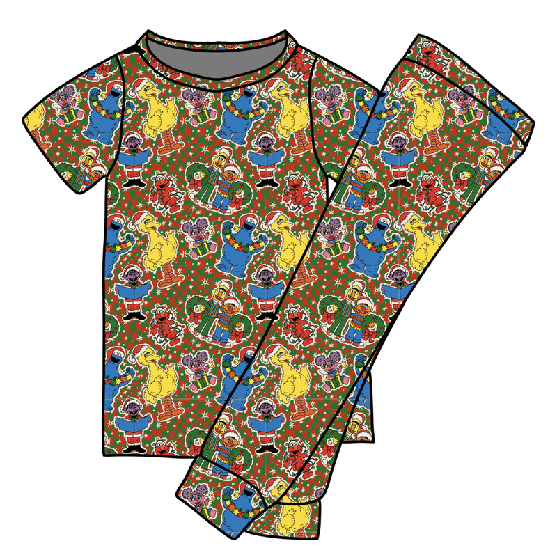 Merry Street Friends Cozy Short Sleeve Pajama Pants Set - Bamboo - Pre Order - Christmas Special