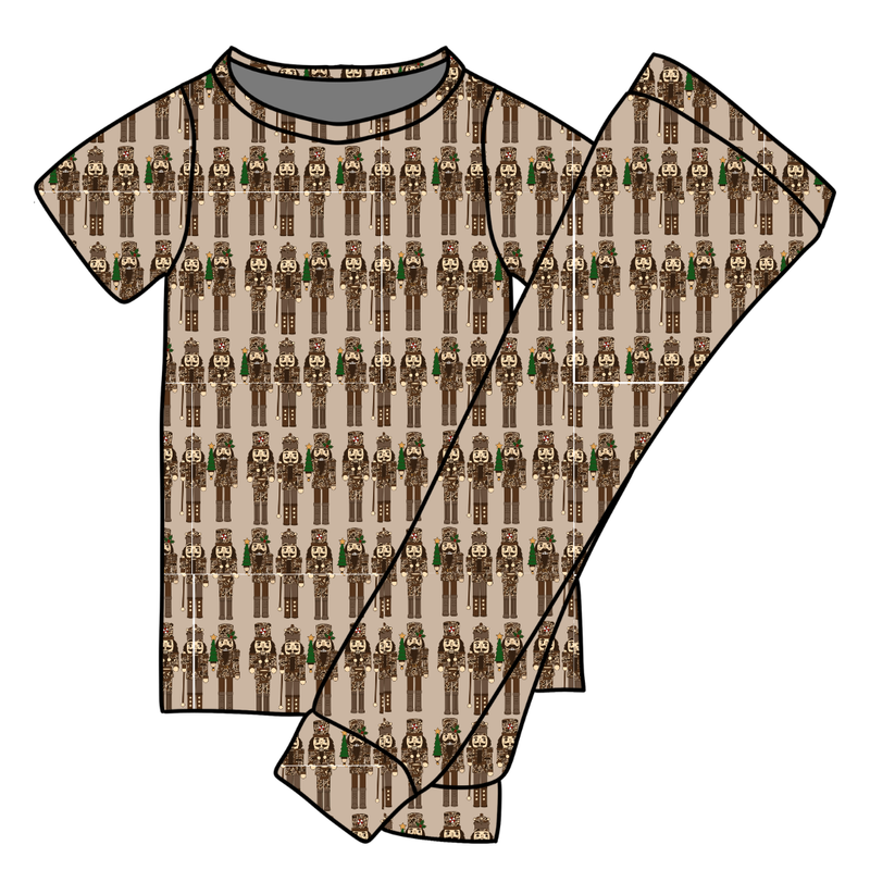 Camo Guard Cozy Short Sleeve Pajama Pants Set - Bamboo - Pre Order - Christmas Special
